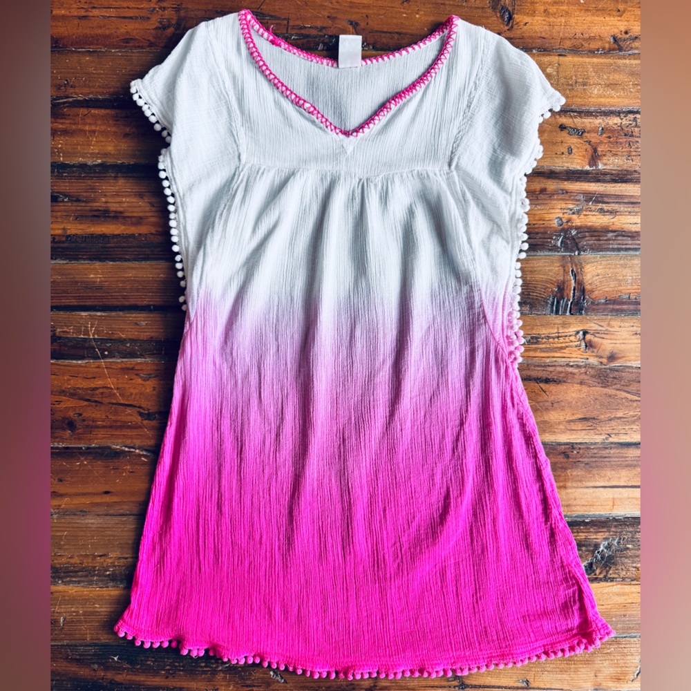 Pink and White Ombre Bathingsuit Cover Up